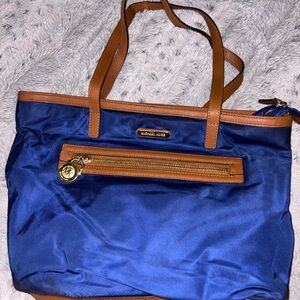Michael Kors Royal Blue and Tan Tote